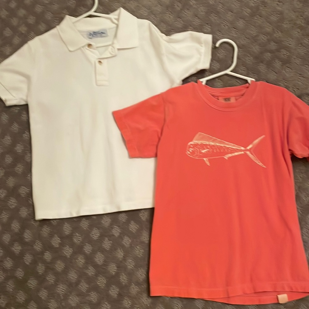 Set of two size 6 honey bee tee and orient expressed white polo